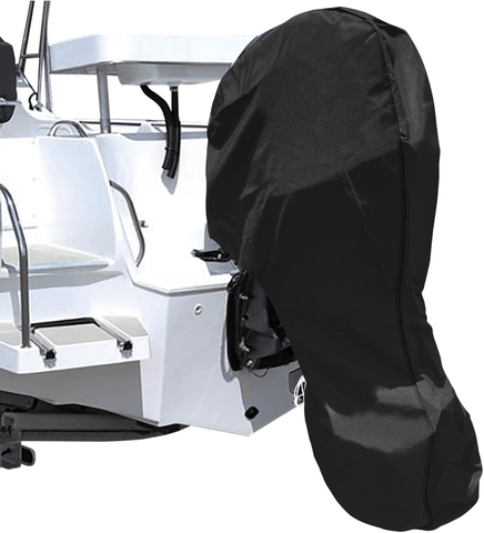 600D Oxford Cloth Outboard Motor Cover, Waterproof UV Resistant Boat Engine Protective Cover for Yacht Fishing Boat（6-15HP）