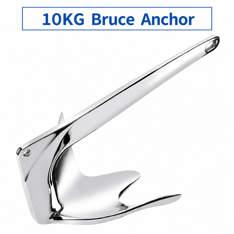 Darrahopens Outdoor Recreation > Boating > Boating Accessories Bruce Style Anchor with Mirror Polished Finish for Boat and Yacht Mooring in Various Marine Environments (10kg) In Australia - Darrahopens