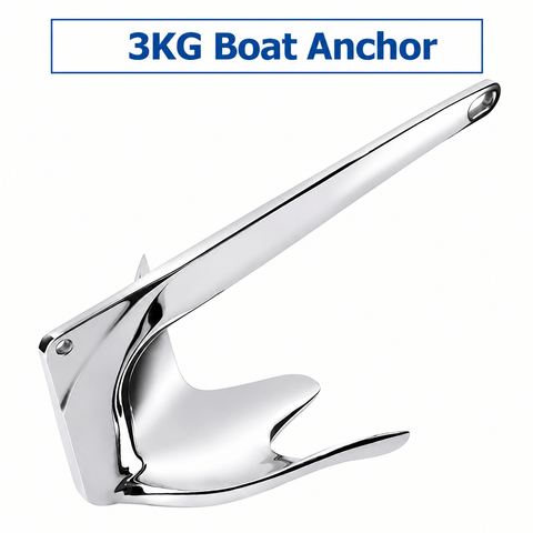 Darrahopens Outdoor Recreation > Boating > Boating Accessories Bruce Style Anchor with Mirror Polished Finish for Boat and Yacht Mooring in Various Marine Environments (3kg) In Australia - Darrahopens