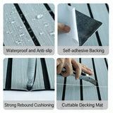 Darrahopens Outdoor Recreation > Boating > Boating Accessories EVA Foam Boat Flooring Mat Decking Sheet 240*5.7*0.6cm Light Grey