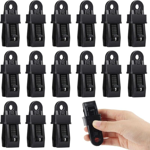 Darrahopens Outdoor Recreation > Boating > Boating Accessories Heavy Duty Tarpaulin Clamps Black 15 Pieces for Tents Camping Boat Covers