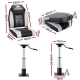 Darrahopens Outdoor Recreation > Boating > Boating Accessories Seamanship 2X Folding Boat Seats with 2X Adjustable Pedestals 34–46cm Marine Seat Swivel High Back 12cm Padding Black