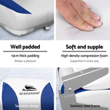 Darrahopens Outdoor Recreation > Boating > Boating Accessories Seamanship 2X Folding Boat Seats with 2X Adjustable Pedestals 34–46cm Marine Swivel Low Back 13cm Padding White Blue