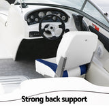 Darrahopens Outdoor Recreation > Boating > Boating Accessories Seamanship 2X Folding Boat Seats with 2X Adjustable Pedestals 34–46cm Marine Swivel Low Back 13cm Padding White Blue