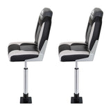 Darrahopens Outdoor Recreation > Boating > Boating Accessories Seamanship 2X Folding Boat Seats with 2X Adjustable Pedestals 55–75cm Marine Seat Swivel High Back 12cm Padding Black