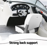 Darrahopens Outdoor Recreation > Boating > Boating Accessories Seamanship 2X Folding Boat Seats with 2X Adjustable Pedestals 55–75cm Marine Swivel Low Back 13cm Padding Charcoal