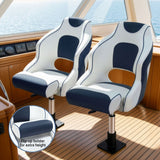 Darrahopens Outdoor Recreation > Boating > Boating Accessories Seamanship Captain Bucket Boat Seats Flip Up Bolster Swivel 15cm Padding with Adjustable Pedestals 34–46cm Blue