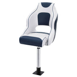 Darrahopens Outdoor Recreation > Boating > Boating Accessories Seamanship Captain Bucket Boat Seats Flip Up Bolster Swivel 15cm Padding with Adjustable Pedestals 55–75cm Blue