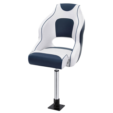Darrahopens Outdoor Recreation > Boating > Boating Accessories Seamanship Captain Bucket Boat Seats Flip Up Bolster Swivel 15cm Padding with Adjustable Pedestals 55–75cm Blue