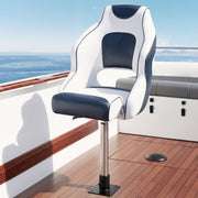 Darrahopens Outdoor Recreation > Boating > Boating Accessories Seamanship Captain Bucket Boat Seats Flip Up Bolster Swivel 15cm Padding with Adjustable Pedestals 55–75cm Blue