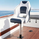 Darrahopens Outdoor Recreation > Boating > Boating Accessories Seamanship Captain Bucket Boat Seats Flip Up Bolster Swivel 15cm Padding with Adjustable Pedestals 55–75cm Blue