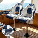 Darrahopens Outdoor Recreation > Boating > Boating Accessories Seamanship Captain Bucket Boat Seats Flip Up Bolster Swivel 15cm Padding with Adjustable Pedestals 55–75cm Blue