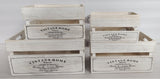 Darrahopens Outdoor Recreation > Boating > Boating Accessories Set 4 Vintage Home Wood Crate White Wash 40x20cm