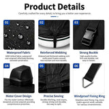 Darrahopens Outdoor Recreation > Boating > Boating Accessories Trailerable 600D Oxford Pontoon Boat Cover with Integrated Attached Motor Hood, One‑Piece All‑In‑One Waterproof UV‑Resistant Boat Protector(25-28FT(984*475cm)) In Australia - Darrahopens