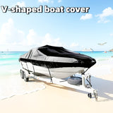 Darrahopens Outdoor Recreation > Boating > Boating Accessories Trailerable Boat Cover – Heavy Duty Waterproof Tarp with Storage Bag, Designed for V-Hull, Fish & Ski, Runabout, Bass & Fishing Boats,14-16FTSilver