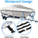 Darrahopens Outdoor Recreation > Boating > Boating Accessories Trailerable Boat Cover – Heavy Duty Waterproof Tarp with Storage Bag, Designed for V-Hull, Fish & Ski, Runabout, Bass & Fishing Boats,16-18FTBlack