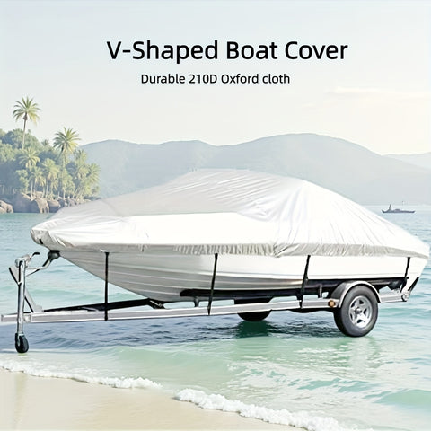 Darrahopens Outdoor Recreation > Boating > Boating Accessories Trailerable Boat Cover – Heavy Duty Waterproof Tarp with Storage Bag, Designed for V-Hull, Fish & Ski, Runabout, Bass & Fishing Boats,21-24FTBlack