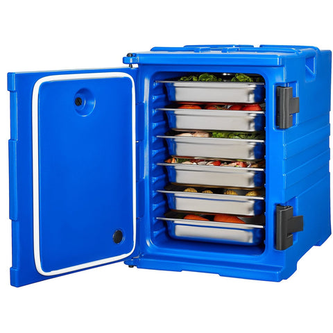Darrahopens Outdoor Recreation > Boating > Boating Accessories VEVOR Insulated Food Pan Carrier, 90L Hot Box for Catering, Food Box Carrier with Double Buckles, Front Loading Food Warmer with Handles, Stackable End Loader for Restaurant, Canteen