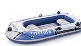 Darrahopens Outdoor Recreation > Boating > Canoes & Kayaks 3-Person Inflatable Boat: Thick PVC Raft for Lakes/Pools – 238kg Capacity with Oars & Pump