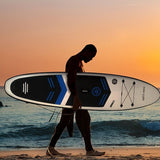 Darrahopens Outdoor Recreation > Boating > Canoes & Kayaks Inflatable vertical paddle set for water sports and surfing-including air pump, paddle, rope, backpack, fin box and maintenance tools.