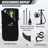 Darrahopens Outdoor Recreation > Boating > Canoes & Kayaks Inflatable vertical paddle set for water sports and surfing-including air pump, paddle, rope, backpack, fin box and maintenance tools.