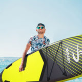 Darrahopens Outdoor Recreation > Boating > Canoes & Kayaks Inflatable vertical paddle set for water sports and surfing-including air pump, paddle, rope, backpack, fin box and maintenance tools.