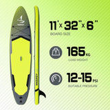 Darrahopens Outdoor Recreation > Boating > Canoes & Kayaks Inflatable vertical paddle set for water sports and surfing-including air pump, paddle, rope, backpack, fin box and maintenance tools.