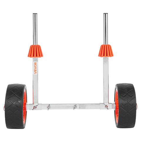 Darrahopens Outdoor Recreation > Boating > Canoes & Kayaks VEVOR Kayak Cart, 113.4 kg Load Capacity, Canoe Cart Dolly with 19.1 cm Solid Rubber Tires & Kickstand, Assembles & Disassembles Within Seconds, Paddle Board Trolley for Kayaks, Canoes, Paddleboards