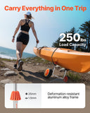 Darrahopens Outdoor Recreation > Boating > Canoes & Kayaks VEVOR Kayak Cart, 113.4 kg Load Capacity, Canoe Cart Dolly with 19.1 cm Solid Rubber Tires & Kickstand, Assembles & Disassembles Within Seconds, Paddle Board Trolley for Kayaks, Canoes, Paddleboards