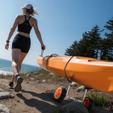 Darrahopens Outdoor Recreation > Boating > Canoes & Kayaks VEVOR Kayak Cart, 113.4 kg Load Capacity, Canoe Cart Dolly with 19.1 cm Solid Rubber Tires & Kickstand, Assembles & Disassembles Within Seconds, Paddle Board Trolley for Kayaks, Canoes, Paddleboards