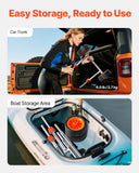 Darrahopens Outdoor Recreation > Boating > Canoes & Kayaks VEVOR Kayak Cart, 113.4 kg Load Capacity, Canoe Cart Dolly with 19.1 cm Solid Rubber Tires & Kickstand, Assembles & Disassembles Within Seconds, Paddle Board Trolley for Kayaks, Canoes, Paddleboards