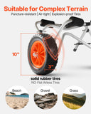 Darrahopens Outdoor Recreation > Boating > Canoes & Kayaks VEVOR Kayak Cart, 113.4 kg Load Capacity, Foldable Kayak Trolley with 25.4 cm Solid Rubber Tires & 1 Ratchet Strap, Paddle Board Trolley for Carrying Kayaks, Canoes, Paddleboards, Float Mats,Jon Boats