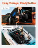 Darrahopens Outdoor Recreation > Boating > Canoes & Kayaks VEVOR Kayak Cart, 136.1 kg Load Capacity, Foldable Kayak Trolley with 25.4 cm Solid Rubber Tires & 1 Ratchet Strap, Paddle Board Trolley for Carrying Kayaks, Canoes, Paddleboards, Float Mats,Jon Boats