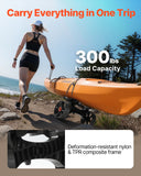 Darrahopens Outdoor Recreation > Boating > Canoes & Kayaks VEVOR Kayak Cart, 136.1 kg Load Capacity, Foldable Kayak Trolley with 25.4 cm Solid Rubber Tires & 1 Ratchet Strap, Paddle Board Trolley for Carrying Kayaks, Canoes, Paddleboards, Float Mats,Jon Boats