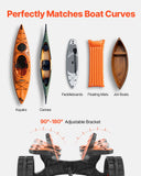 Darrahopens Outdoor Recreation > Boating > Canoes & Kayaks VEVOR Kayak Cart, 136.1 kg Load Capacity, Foldable Kayak Trolley with 25.4 cm Solid Rubber Tires & 1 Ratchet Strap, Paddle Board Trolley for Carrying Kayaks, Canoes, Paddleboards, Float Mats,Jon Boats