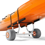 Darrahopens Outdoor Recreation > Boating > Canoes & Kayaks VEVOR Kayak Cart, 158.8 kg Load Capacity, Kayak Trolley with 30.5 cm Inflatable PU Tires & 2 Straps, Assembles & Disassembles Within Seconds, Paddle Board Trolley for Carrying Kayaks and Canoes