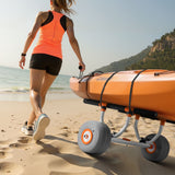 Darrahopens Outdoor Recreation > Boating > Canoes & Kayaks VEVOR Kayak Cart, 158.8 kg Load Capacity, Kayak Trolley with 30.5 cm Inflatable PU Tires & 2 Straps, Assembles & Disassembles Within Seconds, Paddle Board Trolley for Carrying Kayaks and Canoes