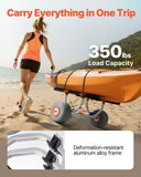 Darrahopens Outdoor Recreation > Boating > Canoes & Kayaks VEVOR Kayak Cart, 158.8 kg Load Capacity, Kayak Trolley with 30.5 cm Inflatable PU Tires & 2 Straps, Assembles & Disassembles Within Seconds, Paddle Board Trolley for Carrying Kayaks and Canoes