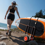 Darrahopens Outdoor Recreation > Boating > Canoes & Kayaks VEVOR Kayak Cart, 68.0 kg Load Capacity, Stand Up Paddle Board Trolley with 25.4 cm Solid Rubber Tires & Kickstands, Paddle Board Carrier with Ratchet Strap for Paddleboard & Surfboard Transport