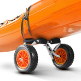 Darrahopens Outdoor Recreation > Boating > Canoes & Kayaks VEVOR Kayak Cart, 90 kg Load Capacity, Foldable Kayak Trolley with 25.4 cm Solid Rubber Tires & 1 Ratchet Strap, Paddle Board Trolley for Carrying Kayaks, Canoes, Paddleboards, Float Mats, Jon Boats