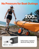 Darrahopens Outdoor Recreation > Boating > Canoes & Kayaks VEVOR Kayak Cart, 90 kg Load Capacity, Foldable Kayak Trolley with 25.4 cm Solid Rubber Tires & 1 Ratchet Strap, Paddle Board Trolley for Carrying Kayaks, Canoes, Paddleboards, Float Mats, Jon Boats