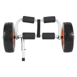 Darrahopens Outdoor Recreation > Boating > Canoes & Kayaks VEVOR Kayak Cart, 90 kg Load Capacity, Foldable Kayak Trolley with 25.4 cm Solid Rubber Tires & 1 Ratchet Strap, Paddle Board Trolley for Carrying Kayaks, Canoes, Paddleboards, Float Mats, Jon Boats