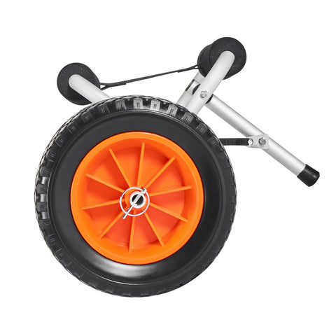 Darrahopens Outdoor Recreation > Boating > Canoes & Kayaks VEVOR Kayak Cart, 90 kg Load Capacity, Foldable Kayak Trolley with 25.4 cm Solid Rubber Tires & 1 Ratchet Strap, Paddle Board Trolley for Carrying Kayaks, Canoes, Paddleboards, Float Mats, Jon Boats