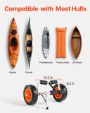 Darrahopens Outdoor Recreation > Boating > Canoes & Kayaks VEVOR Kayak Cart, 90 kg Load Capacity, Foldable Kayak Trolley with 25.4 cm Solid Rubber Tires & 1 Ratchet Strap, Paddle Board Trolley for Carrying Kayaks, Canoes, Paddleboards, Float Mats, Jon Boats