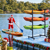 Darrahopens Outdoor Recreation > Boating > Canoes & Kayaks Weisshorn Kayak Storage Rack 3-Tier Canoe SUP Paddleboard Garage 80kg Casters In Australia - Darrahopens