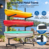 Darrahopens Outdoor Recreation > Boating > Canoes & Kayaks Weisshorn Kayak Storage Rack 3-Tier Canoe SUP Paddleboard Garage 80kg Casters In Australia - Darrahopens