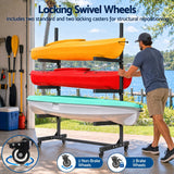 Darrahopens Outdoor Recreation > Boating > Canoes & Kayaks Weisshorn Kayak Storage Rack 3-Tier Canoe SUP Paddleboard Garage 80kg Casters In Australia - Darrahopens