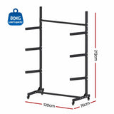 Darrahopens Outdoor Recreation > Boating > Canoes & Kayaks Weisshorn Kayak Storage Rack 3-Tier Canoe SUP Paddleboard Garage 80kg Casters In Australia - Darrahopens