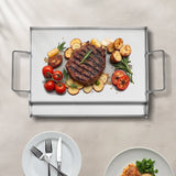 Darrahopens Outdoor Recreation > Boating > Paddles & Oars VEVOR Stainless Steel Griddle, 17x13 inch Universal Flat Top Rectangular Plate, Gas Grill Griddle for BBQ Grill, Teppanyaki, Portable Family Cookware with Handle, for Camping Tailgating Party