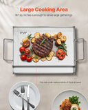 Darrahopens Outdoor Recreation > Boating > Paddles & Oars VEVOR Stainless Steel Griddle, 17x13 inch Universal Flat Top Rectangular Plate, Gas Grill Griddle for BBQ Grill, Teppanyaki, Portable Family Cookware with Handle, for Camping Tailgating Party